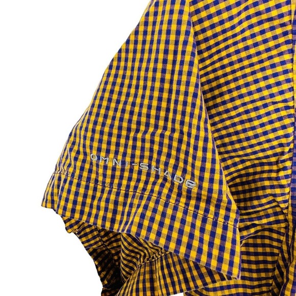 Columbia PFG Super Bonehead Fishing Shirt LSU Tigers Plaid Mens Sz S Gold Purple - Picture 6 of 8